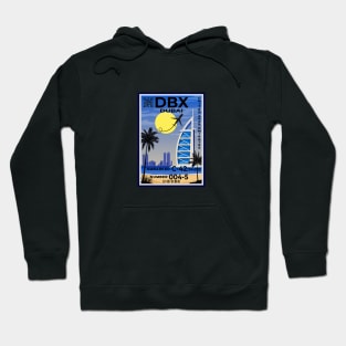 Dubai International Airport Code United Arab Emirates Boarding Pass DBX Hoodie